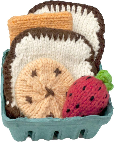 Knitted Cheese Sandwich, Strawberry & Chocolate Chip Cookie