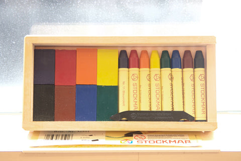 Stockmar Wax Crayons - 8 blocks + 8 crayons in wooden box @ 大樹孩子生活館             Tree Children's Lodge, Hong Kong - 1