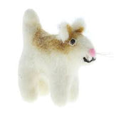 White Cat Felted Wool Toy