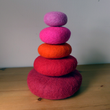 Red Felted Stacking Stones